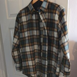 Pendleton Fireside Wool Button Down Plaid Shirt Size Med.